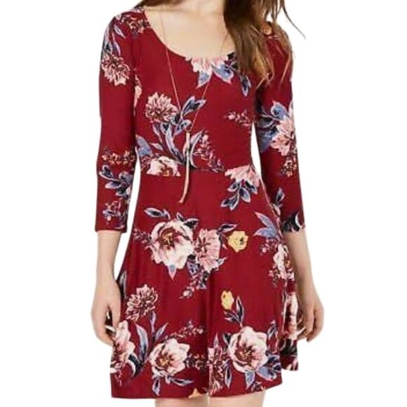 Planet Gold Juniors Floral A-line Dress #4 - Picture 4 of 5